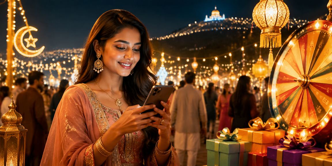 সিলেটে ঈদ উৎসবে oklv রুলেট গেম উপভোগ করছেন একজন ব্যবহারকারী